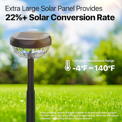 Ensenior 10-Pack Solar Lights Outdoor, Auto ON/Off 6500K LED Solar Garden Lights for Pathway, Yard, Patio, Walkway, Flower Bed, Halloween Christmas Landscape Lighting, IP65 Waterproof, Flag Lights