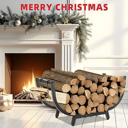 Kendane 30“ Firewood Rack Outdoor and Indoor, Compact Firewood log Storage & Holder, Stable Log Holder with Reinforced Steel Frame, Waterproof Rustproof Wood Pile Storage Rack for Fireplaces/Camping.