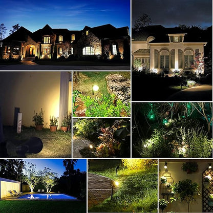 MEIHONG Solar Spot Lights, Warm White Lights with Separate Panel, Solar Tree Light Waterproof Outdoor Landscape Lights Dusk to Dawn for Garden Walkway(2 Pack)