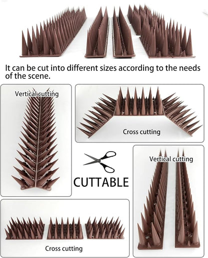 DY.2ten Bird Spikes, 11.8in Deterrent Spike, 10-Pack (9.8ft Total) Fence Spikes Bird for Outside to Keep Bird Squirrel Raccoon Pigeon Cat Away and Keep Birds from Building Nest, Easy to Install