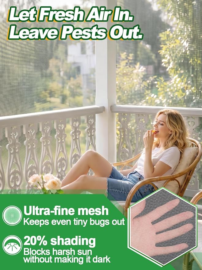 ANPHSIN Strong PP Nanocomposite Mosquito Net Garden Netting - 10 x 12ft Bird Insect Pest Mesh Barrier Screen for Patio, Balcony, Porch, Outdoor Raised Beds Protection (White)