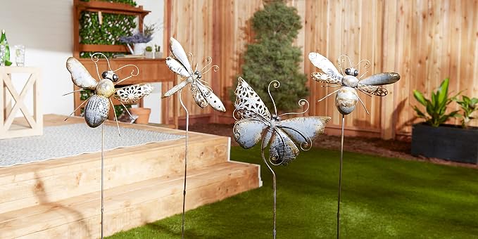 DII Iron Garden Stake Collection 3-Dimensional, Mixed Media, Butterfly, Medium