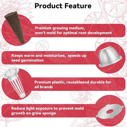 inbloom Fruit Seed Pod Kit for for AeroGarden, Ahopegarden Hydroponics Growing System, 12-Pods (350 Seeds+, Include Red Cherry Tomato, Golden Cherry Tomato, White Strawberry, and Red Strawberry)