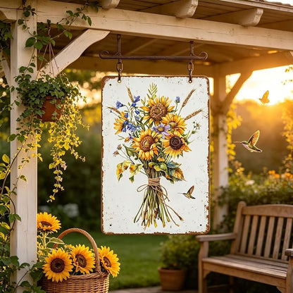 Metal Signs Farmhouse Wildflower Vintage Metal Tin Sign for Home Office Kitchen Bar Cafe Garden Wall Decor 12x8 Inch