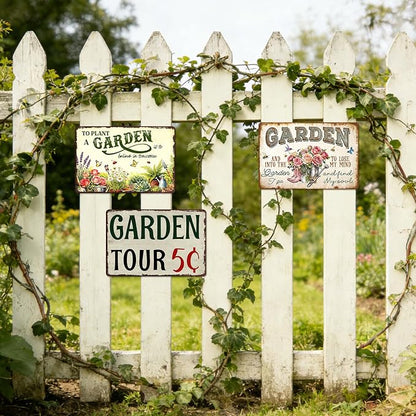 Garden Signs for Outside Plants Garden Wall Art Decor Gardening Gifts Decorative Outdoor to Plant A Garden Is to Believe in Tomorrow Tin Sign Metal Flower Garden Yard Signs Greenhouse Decor 8x12 Inch