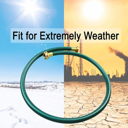 Darnassus PVC Garden Hose 1/2 Inch Green Heavy Duty Water Hose with Solid Brass Fittings,No Leaking, Flexible,for outdoors,Lawns,Patio (50 FT, Green, Brass Fittings)
