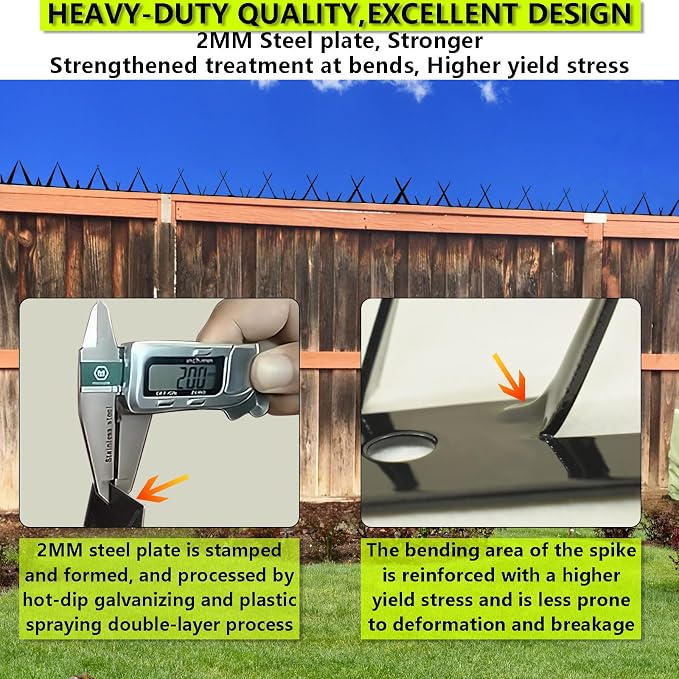 Metal Anti Climb Spikes for Fences and Walls, Effectively Avoided Invaders Climbing Attempts.(Size 60 inches)