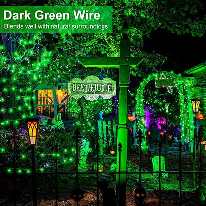 Green Christmas Lights Outdoor, 100FT 300 LED Christmas Tree Lights with 8 Modes, Waterproof Connectable String Lights for Outside Indoor Bedroom House Patio Garden Party Holiday Decorations