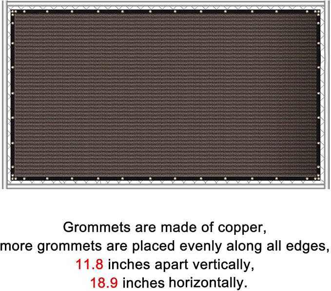 Sunnyglade 4 feet x 50 feet Privacy Screen Fence Heavy Duty Fencing Mesh Shade Net Cover for Wall Garden Yard Backyard (Brown, 4 ft X 50 ft)