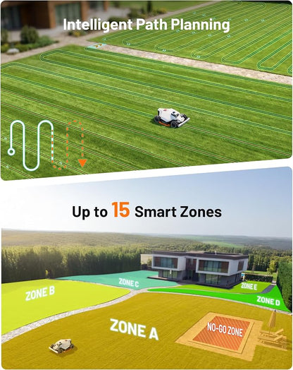 Mammotion LUBA 3 AWD 1500H Robot Lawn Mower with Garage (Ship Separately), 0.37 Acre, All-Wheel-Drive for 80% Slopes, 360° LiDAR+Dual-Camera AI Vision, 15 Multi-Zone Management, 2.2"-4.0" Cut Height