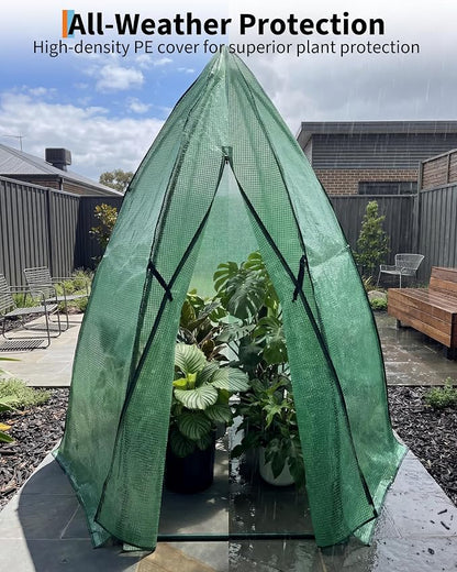Greenhouse for Outsides, 54”x 54”x 71” Heavy Duty Green House Tent with Durable PE Cover, Garden Plant Protector with Zippered Door Mesh Window for Vegetables Flowers Fruits Herbs,Green