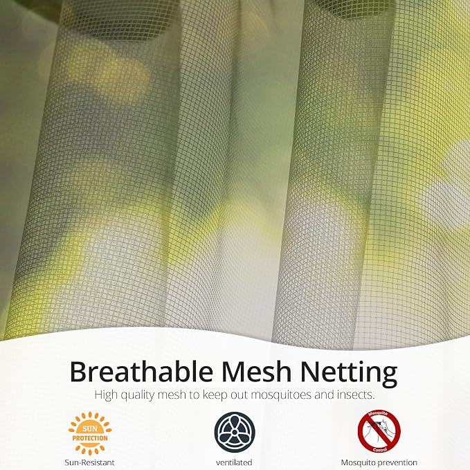 MASTERCANOPY Patio Gazebo Mosquito Netting Screen Walls (10x12, Grey)
