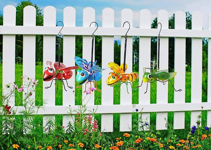 Metal Garden Sculptures Statues Yard Art Decoration,Set of 4 Garden Decor Perfect Hanging The Tree, Porch,Backyard or Patio Wall Decor | Set of 4 Garden Decor, Perfect Hanging The Tree, Porch, Backyard or Patio Wall Decor