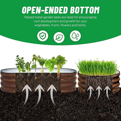 SnugNiture 3-Pack Galvanized Steel Raised Garden Bed Kit - 4x2x1 ft & 2x2x1 ft Metal Planter Boxes for Vegetables, Flowers, Herbs | Easy Assembly, Open Bottom Design