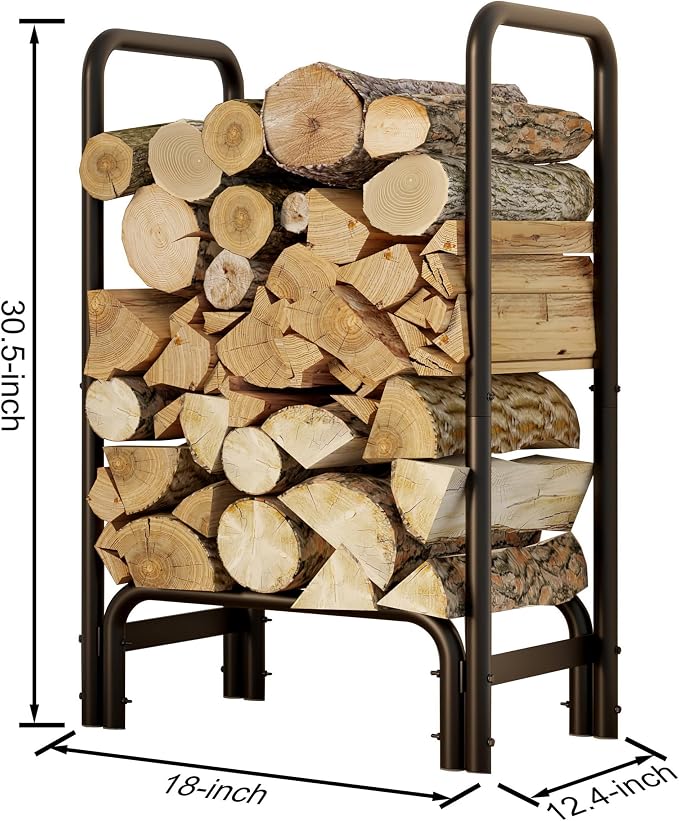 Fire Beauty Firewood Rack Log Holder,Log Storage Holder,Storage Rack,Firewood Stacker for Fireplace Indoor Outdoor(Small)