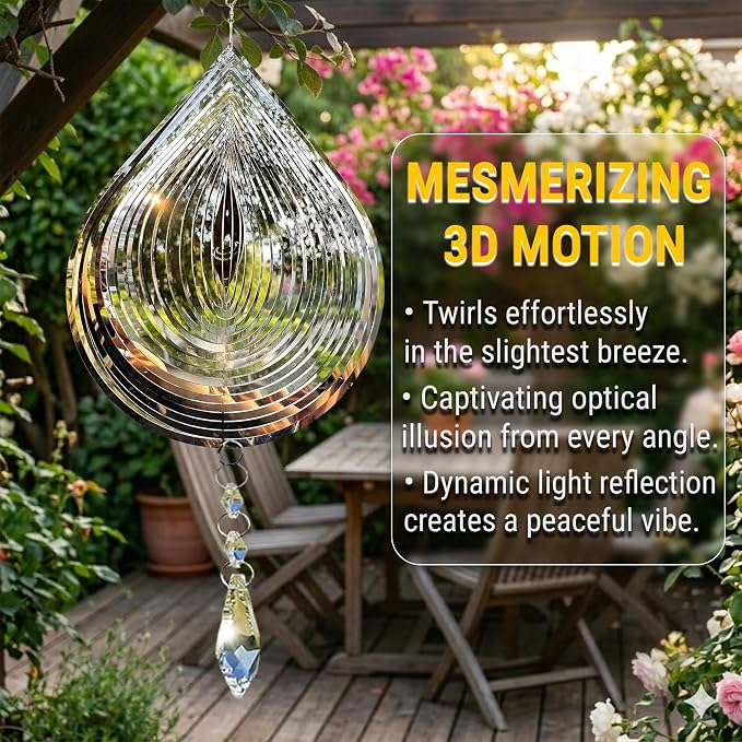 Reflective Bird Deterrents for Outside – Bird Repellent Devices Outdoor – 3D Wind Spinners Outdoor Garden Decor – Bird Repellent to Keep Woodpecker & Pigeons Away from Window Roof (Style 6)