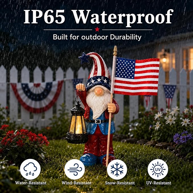 Nacome Solar Gnomes Statues for Garden Decor: Outdoor Sculptures for Clearance Lights for Outside Lawn Ornaments Porch Patio Balcony Yard Home – Birthday Gifts for Mom Grandma Women(12.2 in)
