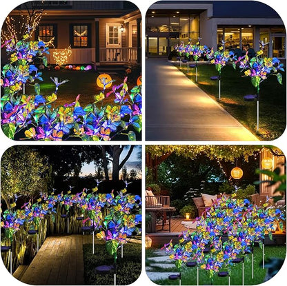 Solar Garden Lights Outdoor Waterproof Solar Lights 6 Pack with New Upgraded 40 LED 18 Butterfly Outdoor Lights for Yard Outside Garden Pathway Decor