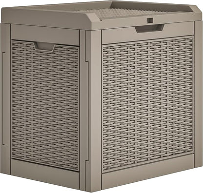 YITAHOME 32 Gallon Outdoor Storage Box | Water Resistant Resin Deck Box, Indoor Outdoor Lockable Storage Container for Patio, Garden, Cushions, Tools