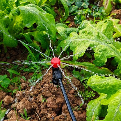 Drip Irrigation Emitters for 1/4" Tubing: 25pcs Drippers with Lock Barbed | Adjustable 360 Degree Water Flow, 5" Arrow Stake, Irrigation Drippers for Diy Garden Watering System Kit
