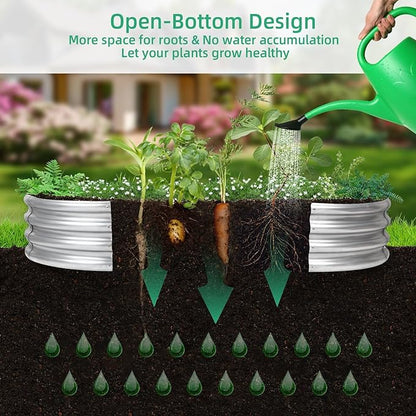 Gartist 2 pcs 4×2×1 ft Raised Garden Bed for Outdoor, Easy Assembly Galvanized Planter Box for Vegetables, Flowers & Herbs