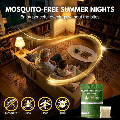 Mosquito Repellent Pouches Indoor Home Outdoor Patio, 60 Days Long-Lasting, Mosquito Repellent Bags for Yard, Garage, Bedroom, Fresh Mint Scent, Non Toxic, Kid & Pet Safe, Covers 120 sq ft, 10 Pack