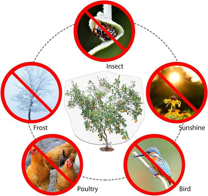 Alpurple 6.5 x 8.2 Feet Insect Bird Barrier Netting Mesh with Drawstring -Garden Bug Netting Plant Cover for Protect Plant Fruits Flower from Insect Bird Eating