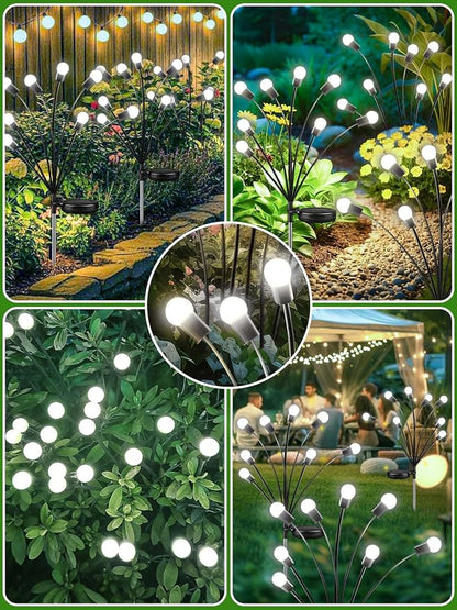 2026 Upgraded Solar Lights Outdoor, 10 Pack Solar Garden Lights with 2 Modes, Firefly Light Outdoor Waterproof, Sway by Wind, Twinkle Firefly Light for Yard Patio Path Garden Decoration (Cool White)