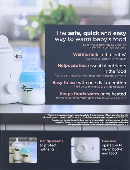 Tommee Tippee Easiwarm Bottle Warmer, Warms Breast Milk and Formula Bottles to Body Temperature in Minutes, Automatic Timer, One-Dial Operation, White (Pack of 6)