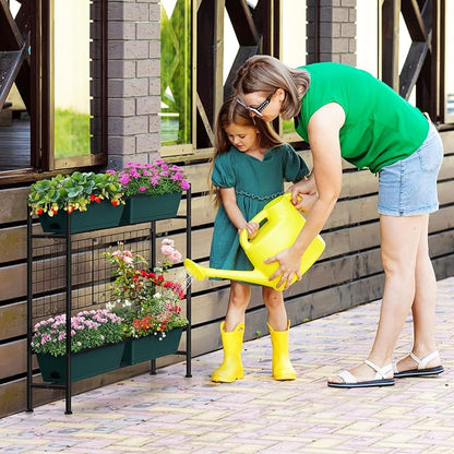 Vertical Raised Garden Beds 32.4" Tall Planter Raised Beds Boxes Patio Herb Garden Planter Outdoor with Metal Fences Legs for Small Climbing Plant Gardening Vegetables Patio Balcony Porch, Green