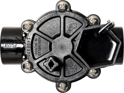 Rain Bird CPF100 In-Line Automatic Sprinkler Valve with Flow Control, 1" Threaded x Female, Black