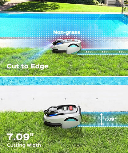 YARDCARE N1600 PRO Wireless Robotic Lawn Mower, RTK & Vision Navigation, Up to 0.4 Acre Coverage, Smart App Control, Multi-Zone Mapping, Systematic Mowing Robot