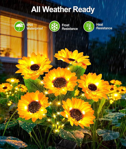LETMY 6Pack Solar Lights Outdoor Garden Decor, Upgraded Solar Garden Lights with 36 Sunflower Lights, Solar Flowers Outdoor Waterproof IP65 for Garden Flower Bed Yard Decor, Gift for Women Mom Grandma