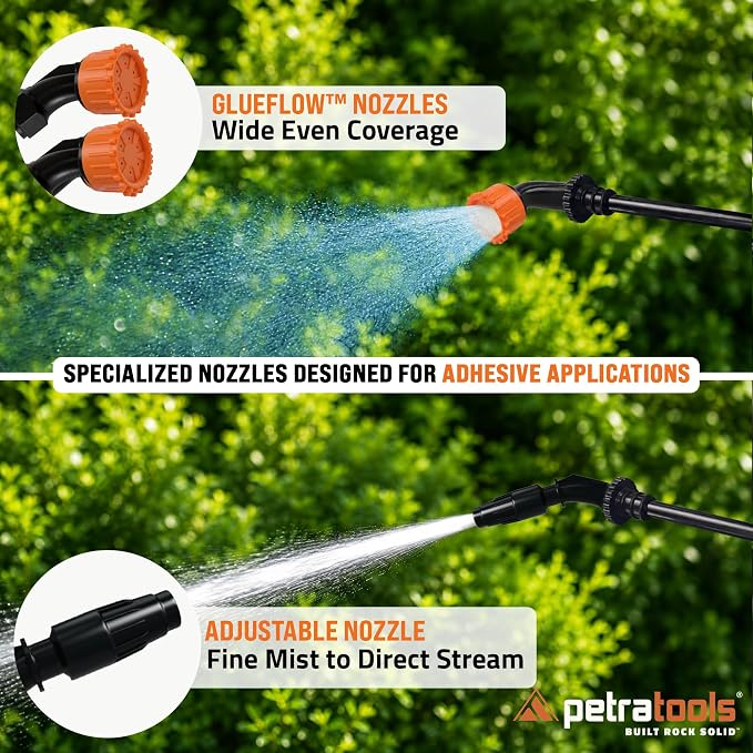 PetraTools LOCKSCAPE Mulch Glue Sprayer 1 Gal - Pro Kit (HD101) | Pump sprayer for mulch glue, rock glue, landscape adhesive, fertilizer, weed killer and lawn and garden chemicals