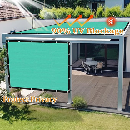 Shade&Beyond Customized Size 90% Sun Shade Cloth with Grommets, 4' X 7' Pergola Shade Cover Canopy, Mesh Tarp Sun Screens for Patio, Outdoor, Garden, Backyard GN01, Turquoise