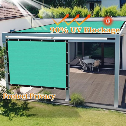 Shade&Beyond Customized Size 90% Sun Shade Cloth with Grommets, 10' X 12' Pergola Shade Cover Canopy, Mesh Tarp Sun Screens for Patio, Outdoor, Garden, Backyard GN01, Turquoise
