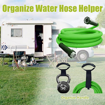 Cupohus 10FT RV Water Hose, 5/8" Extra Thick Wall Drinking Water Safe, Freeze Resistant Hot & Cold Weather, Kink Free Heavy Duty Flexible Hose with Storage Bag for Camper Travel Trailer Boat – Green
