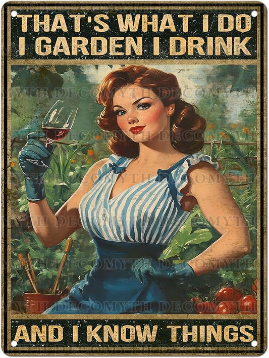 Gardening Vintage Tin Sign That's What I Do I Garden Metal Tin Sign for Home Garden Greenhouse Living Room Bedroom Outdoor Decor 12 * 16inch