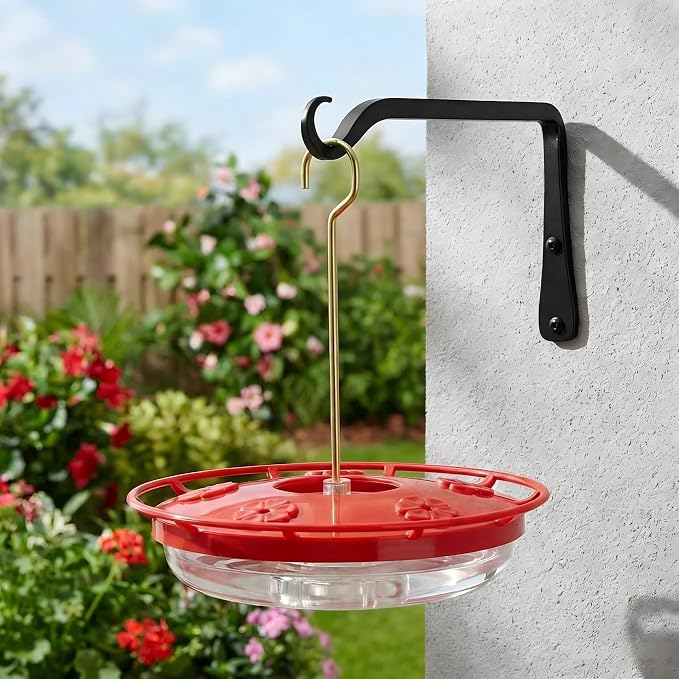 FEED GARDEN Hummingbird Feeders for Outdoors, 2 Pack 16oz Leak-Proof Dish-Style Nectar Feeder Built-in Ant Moat, 5 Feeding Ports, Wide Mouth Easy Clean, BPA-Free Garden Décor Gifts