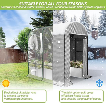 BUKLIYN Garden Arch Trellis - 90.5'' × 51'' × 90'' Greenhouses for Outdoors,Double-Layer Covering - PVC Film and Cotton Film, Suitable for All Seasons
