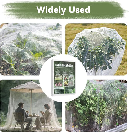 Garden Mesh Netting, 10 * 30 FT Ultra Fine Plant Netting Covers Pest Barrier Row Cover Net for Raised Beds Tree Protect Greenhouse Fruit Vegetable Flowers from Birds Bugs