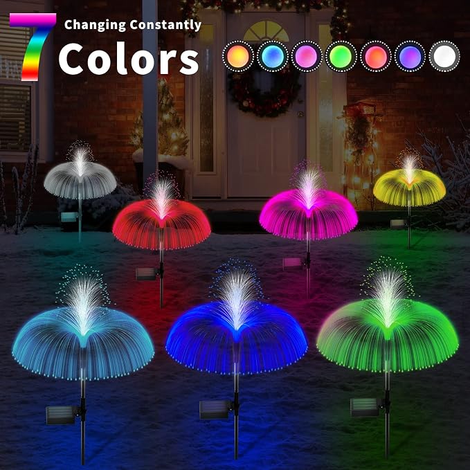 Solar Garden Lights Outdoor Decorative Waterproof, Solar Light for Outside, Yard Lights Solar Flower Decor for Patio Pathway Lawn Party Landscape Grave Decorations, 3 PCS
