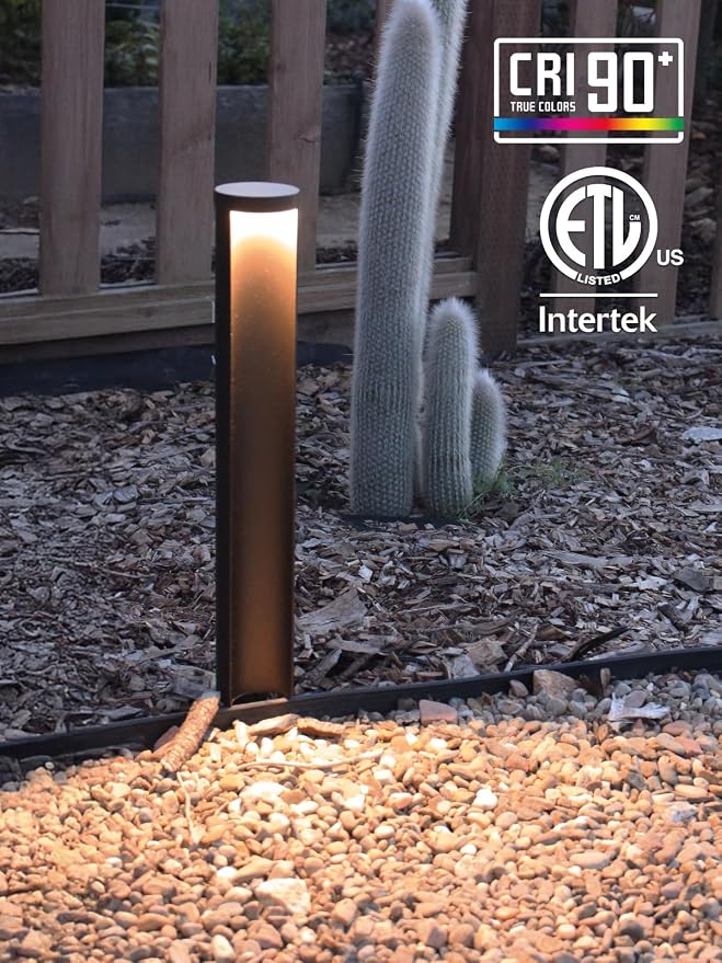LEONLITE 6-Pack 5CCT Low Voltage Landscape Path Lights, 12-24V AC/DC | 5W Anti-Glare LED Pathway Lights, Die-Casted Aluminum, IP65 Waterproof for Yard Walkway, 1800K/2700K/3000K/4000K/5000K, ETL
