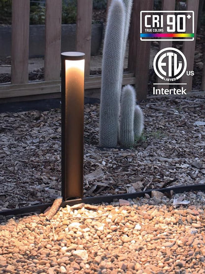LEONLITE 6-Pack 5CCT Low Voltage Landscape Path Lights, 12-24V AC/DC | 5W Anti-Glare LED Pathway Lights, Die-Casted Aluminum, IP65 Waterproof for Yard Walkway, 1800K/2700K/3000K/4000K/5000K, ETL