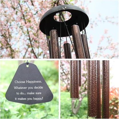 Astarin Sympathy Wind Chimes Outdoor Large Deep Tone,36" Handmade Large Wind Chimes Outdoor Tuned Relaxing Melody, Memorial Windchime Unique Outdoor Personalized for Garden Decor, Bronze (A Free Card)