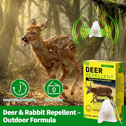 Deer & Rabbit Repellent Balls, 10 Packs, Natural Plant-Based Formula with Peppermint & Garlic Oils, Long-Lasting Outdoor Animal Deterrent for Yard