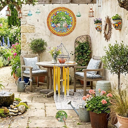 Wind Chimes with Tree of Life Wind Spinner, Gifts for Men, Women, Retirement, Teacher, Parents - Outdoor Hanging Decor Clearance for Garden, Patio, Backyard Or Porch