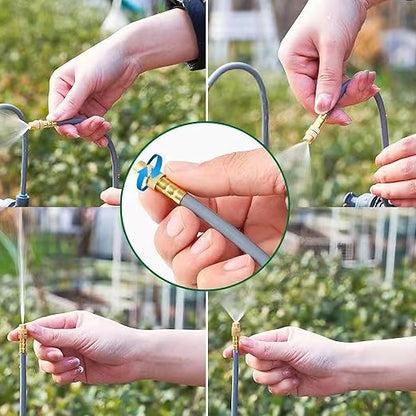Drip Irrigation System, 100Ft 5/16 Inch Hose, 30 Adjustable Copper Nozzles, Automatic Atomizing Watering Kit for Greenhouse, Outdoor, Raised Bed, Lawn
