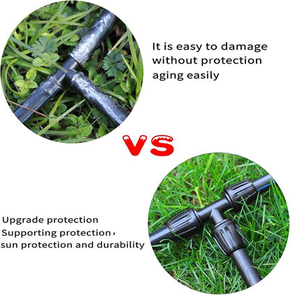1/2 inch Irrigation Fittings Tee Connectors For (1/2" ID x0.6-0.63" OD) 16mm Drip Tubing Barbed Connectors-10 Pcs/pack