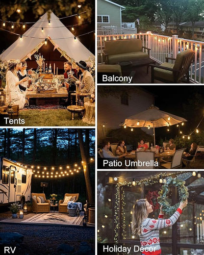 BRIMAX 24.6Ft USB Powered String Lights,10 LED Bulb Waterproof&Shatterproof | Outdoor Camping String Light Dimmable Brightness with Swith for Tents,Patio,Backyard and Holidays,2700K Warm White